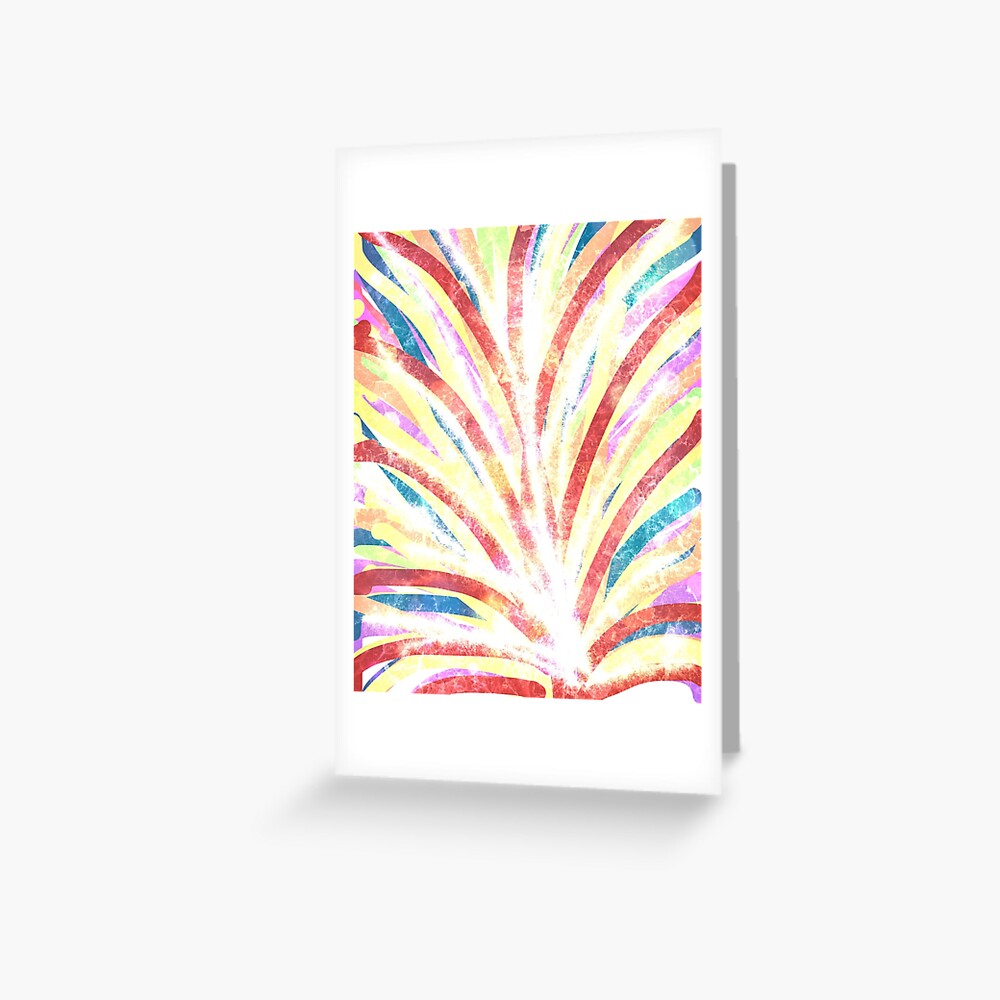 The Fountain - Striped Abstract Drawn Digital Art Greeting Card