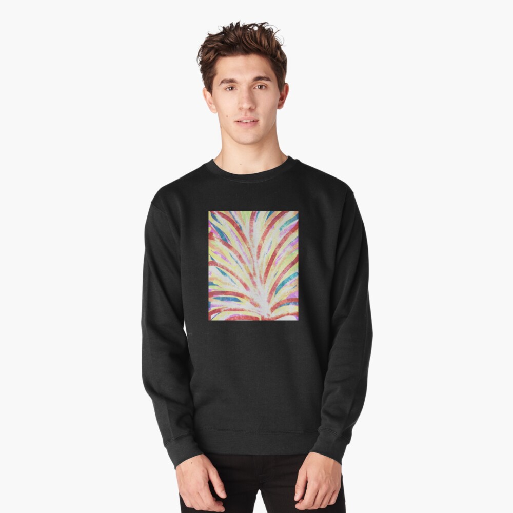The Fountain - Striped Abstract Drawn Digital Art Pullover Sweatshirt