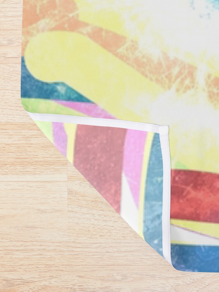 Alternate view of The Fountain - Striped Abstract Drawn Digital Art Shower Curtain