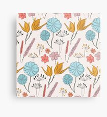 Lienzo metálico Estampado de flores de verano