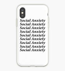 Vinilo o funda para iPhone Ansiedad social (blanco)