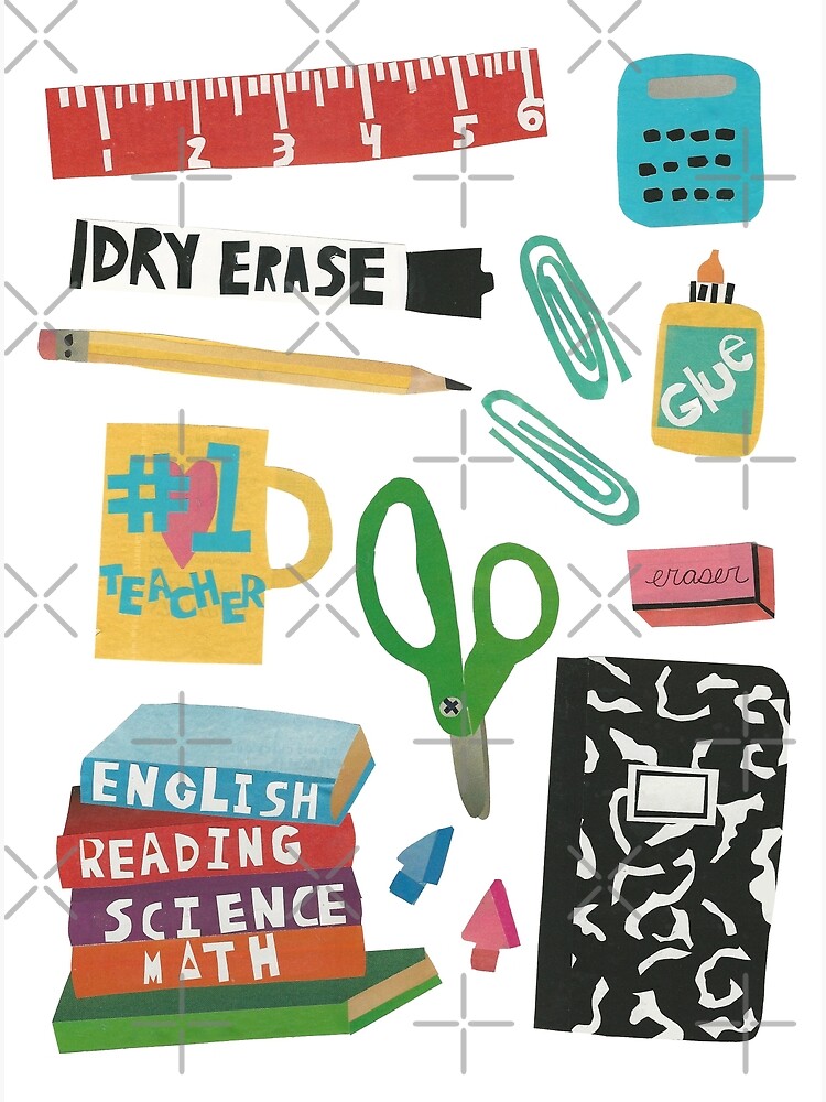 Teacher Supplies Collage | Poster
