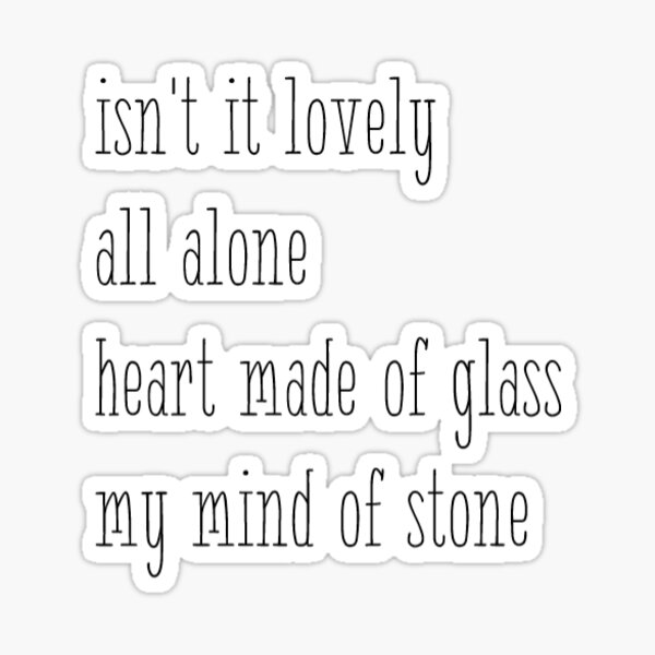 Heart Made of Glass My Mind of Stone Billie Eilish Lovely 