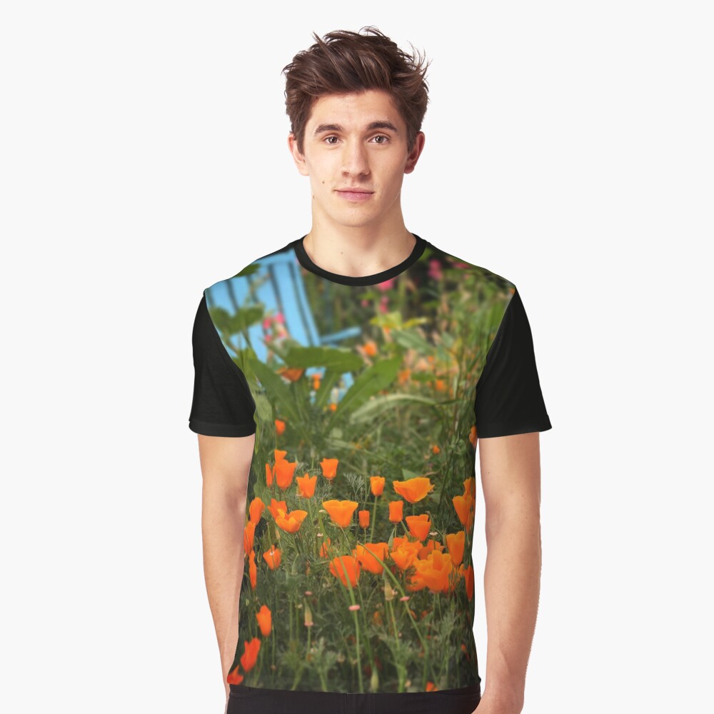 California Poppies In The Garden Graphic T-Shirt