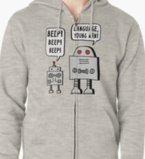 Beeping Robot Zipped Hoodie