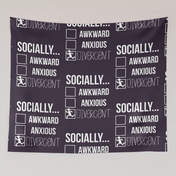 Item preview, Socially Divergent Antisocial Tshirt Introvert Selective Anxiety Sarcasm designed and sold by doodabobs.