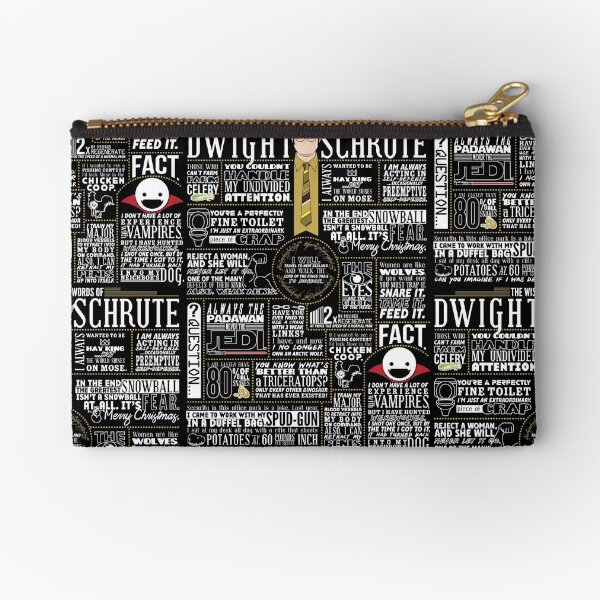 The Wise Words of Dwight Schrute (Dark Tee) Zipper Pouch