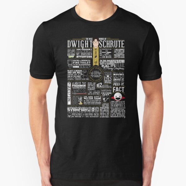 The Wise Words of Dwight Schrute (Dark Tee) Slim Fit T-Shirt