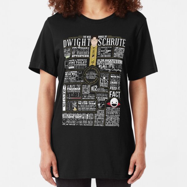 The Wise Words of Dwight Schrute (Dark Tee) Slim Fit T-Shirt