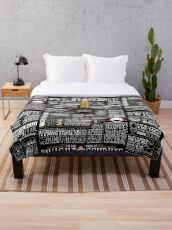 The Wise Words of Dwight Schrute (Dark Tee) Throw Blanket