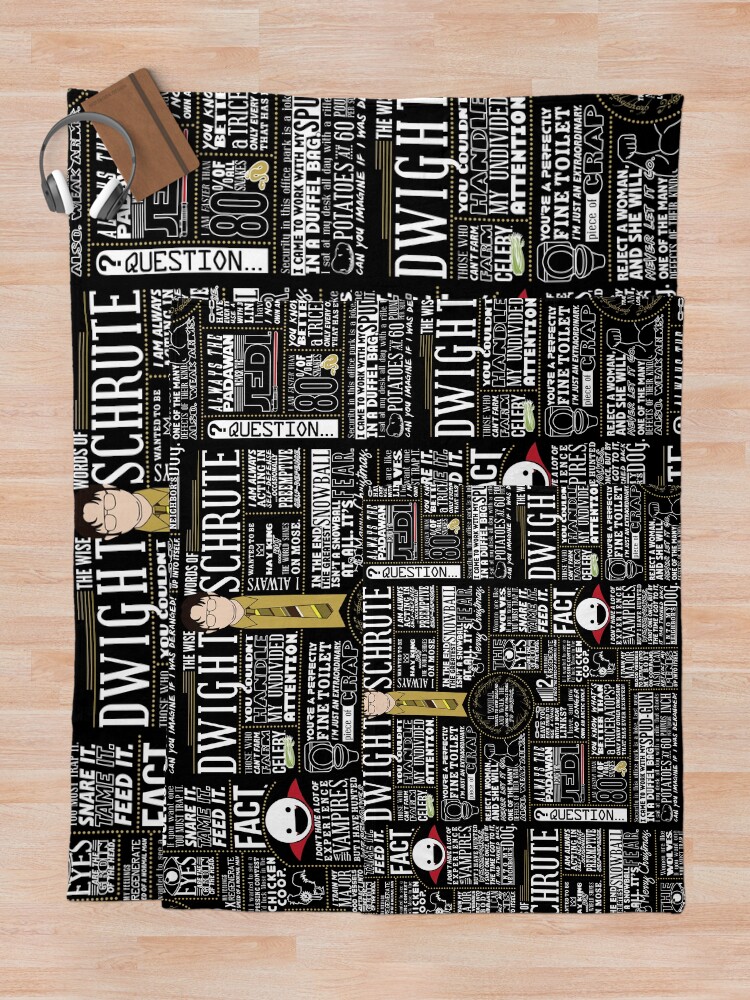 Alternate view of The Wise Words of Dwight Schrute (Dark Tee) Throw Blanket