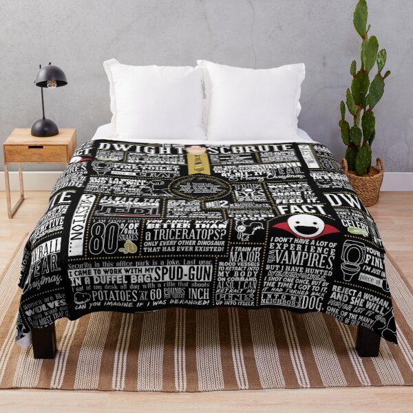 The Wise Words of Dwight Schrute (Dark Tee) Throw Blanket