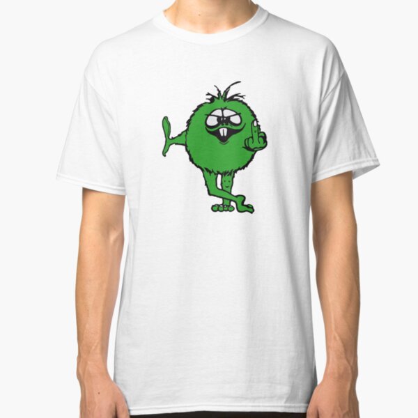 Green Guy flips bird - 70s retro Classic T-Shirt