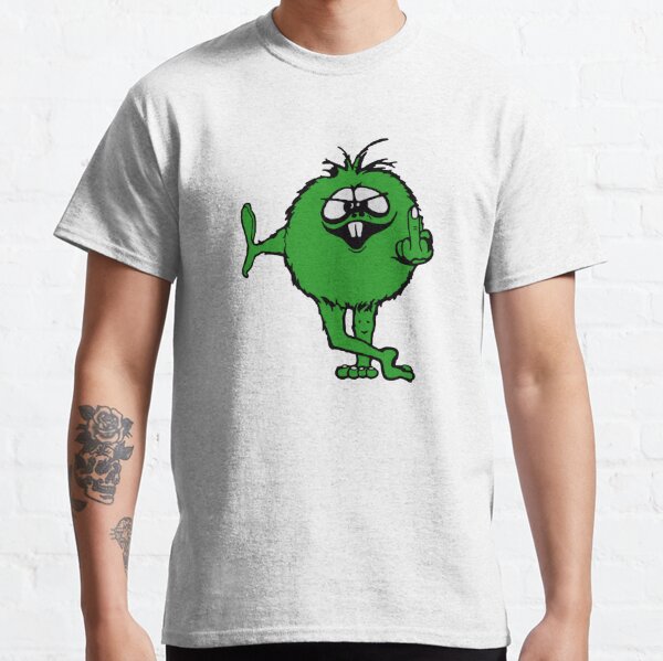 "Green Guy flips bird 70s retro" Tshirt by JMoreaux Redbubble