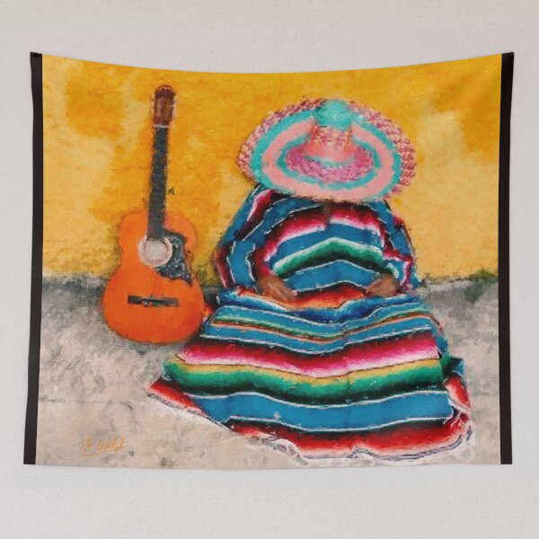 Item preview, Siesta - Mexican man having a siesta under his sombrero  designed and sold by FiestaArt.