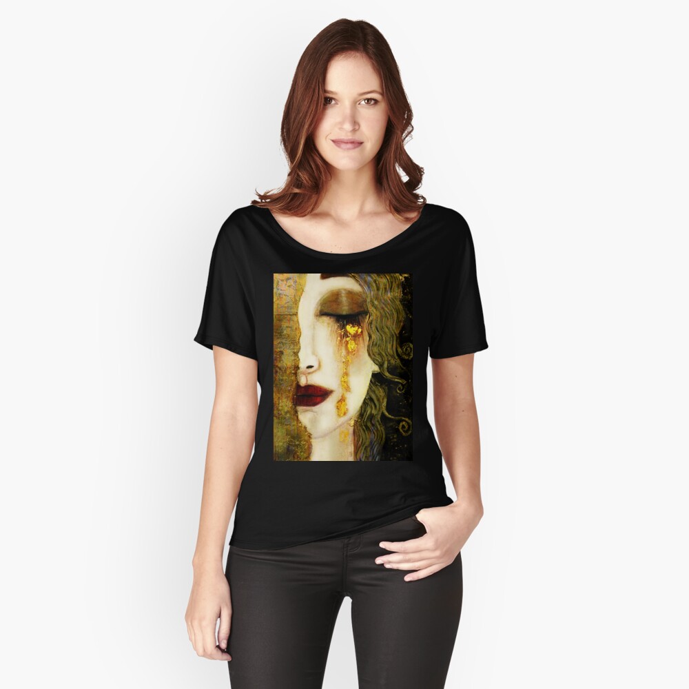 Gustav Klimt, Golden Tears, Freyas Relaxed Fit T-Shirt