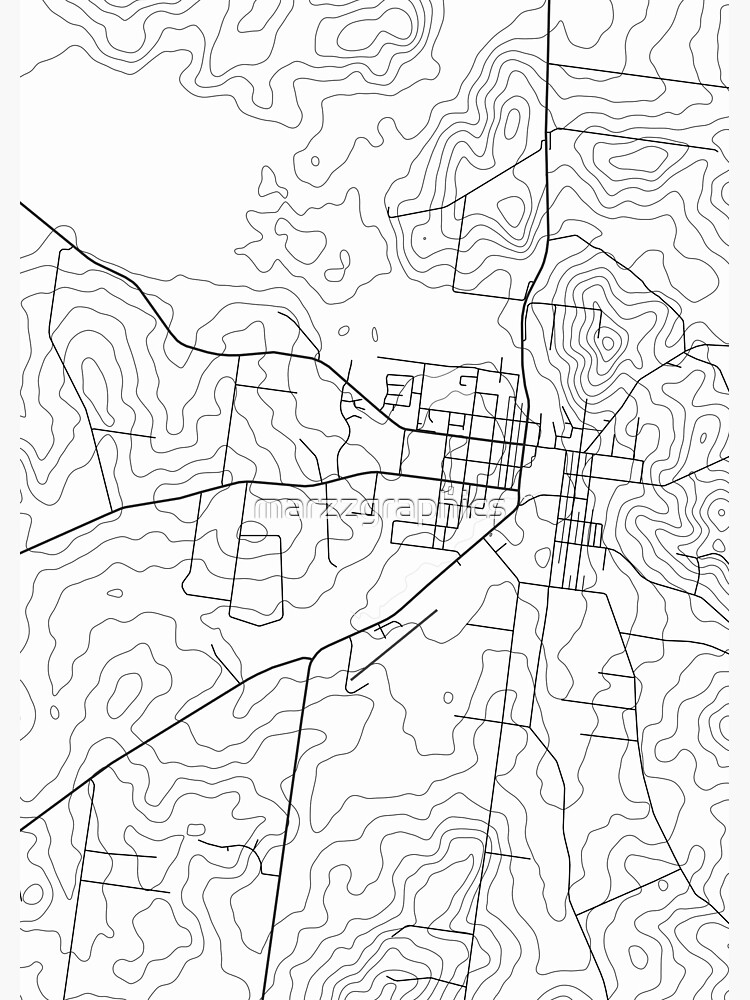 "Nanango map poster print wall art, Queensland gift printable, Home and Nursery, Modern map