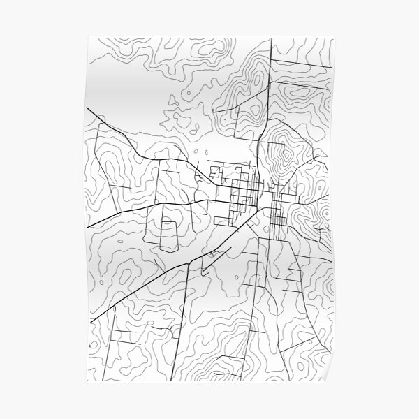 "Nanango map poster print wall art, Queensland gift printable, Home and Nursery, Modern map