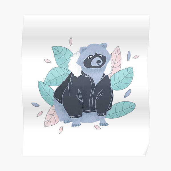 Rider Raccoon Poster