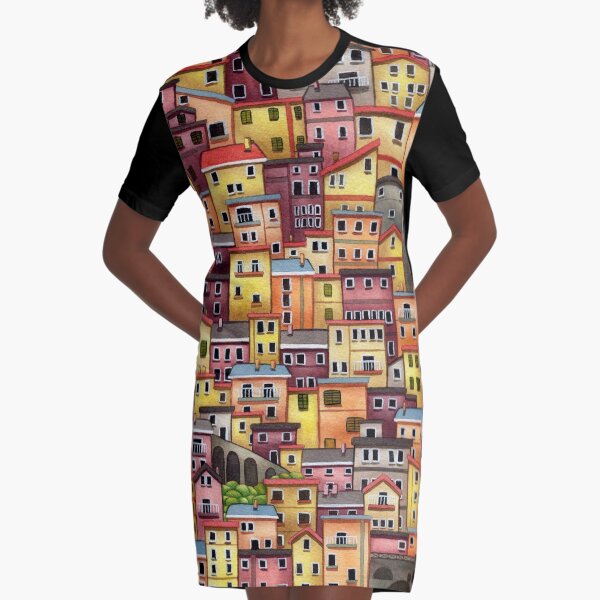 Manarola, Italia Vestido camiseta