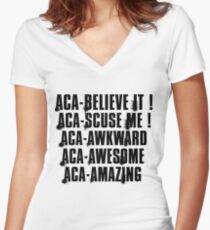 aca-all Women's Fitted V-Neck T-Shirt
