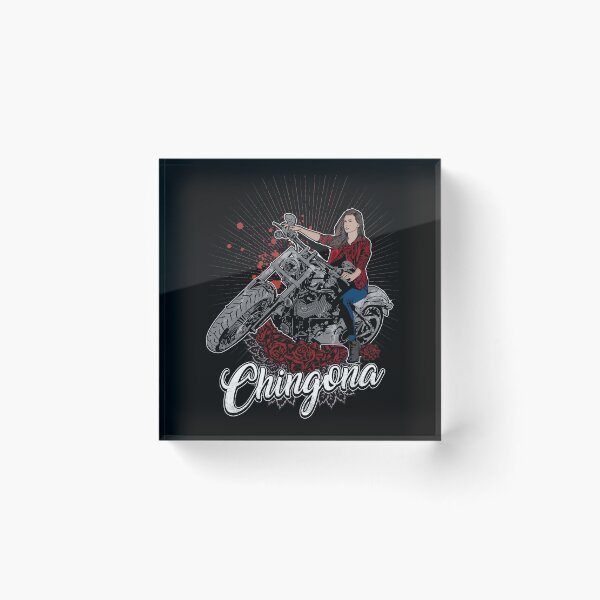 Item preview, Chingona Chula Biker Latina Motorcycle Roses  designed and sold by lamonarcallc.