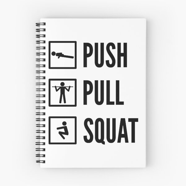Item preview, PUSH PULL SQUAT - Bodyweight Fitness Design with Icons/Text in Black designed and sold by ramiro.