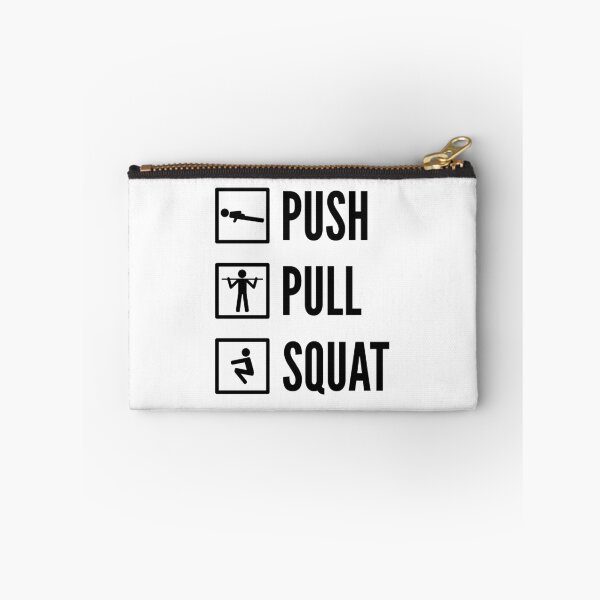 Item preview, PUSH PULL SQUAT - Bodyweight Fitness Design with Icons/Text in Black designed and sold by ramiro.