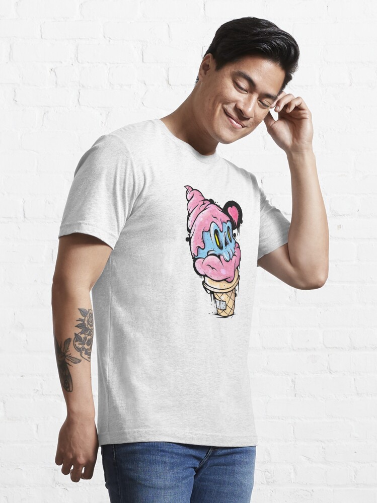 Blue Skull / Pink Strawberry Ice Cream / Ice Cream Cone  Essential T-Shirt  for Sale by swiftyspade