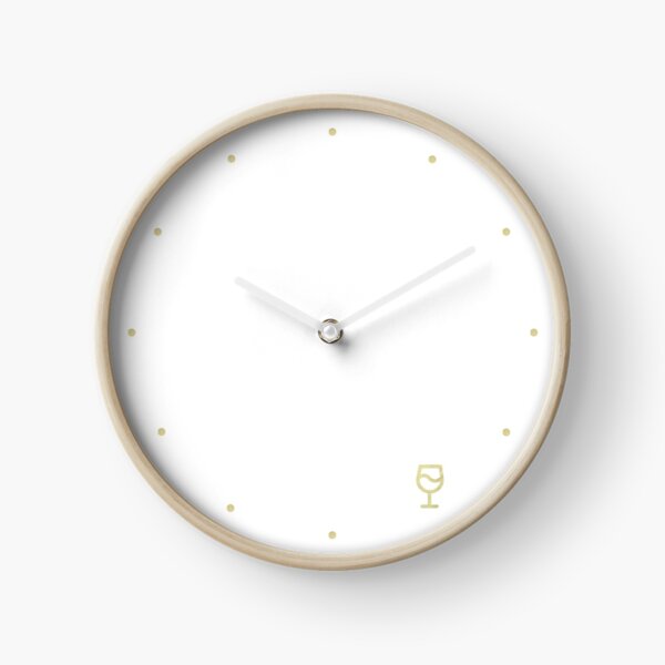 Item preview, Wine-o-Clock | White + Gold Clock designed and sold by SoNifty.