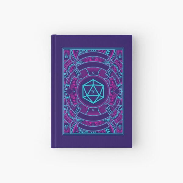 Futuristic Neon Noir Tabletop RPG D20 Dice Hardcover Journal