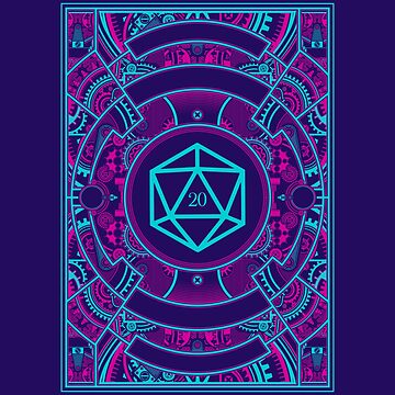 Artwork thumbnail, Futuristic Neon Noir Tabletop RPG D20 Dice by pixeptional