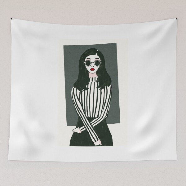 Item preview, Girl in glasses and shirt designed and sold by Lacrimosa Ira.