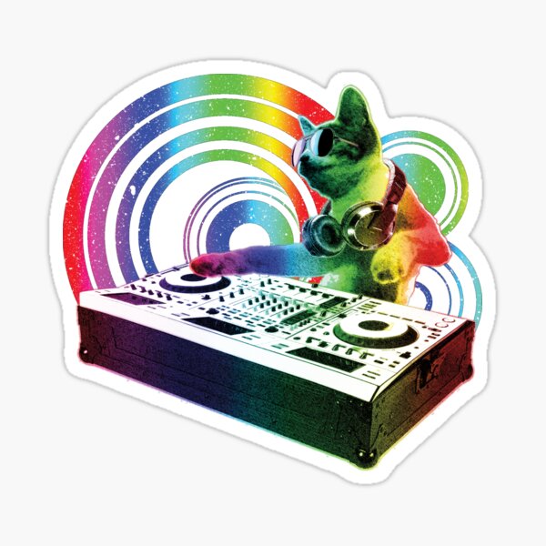 Artikel-Vorschau von Katze DJ-Rave-Party-Musik, designt und verkauft von designeclipse.