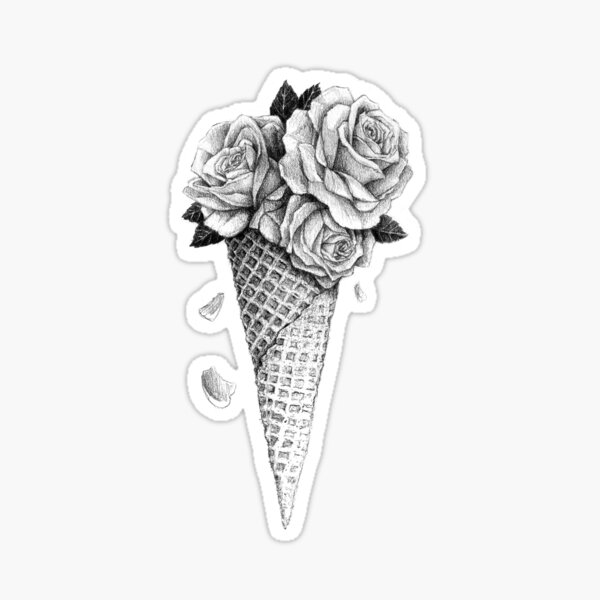 Ice Cream Roses Sticker For Sale By Mikekoubou Redbubble