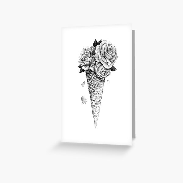 Ice Cream Roses Greeting Card