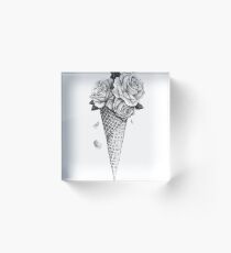 Ice Cream Roses Acrylic Block
