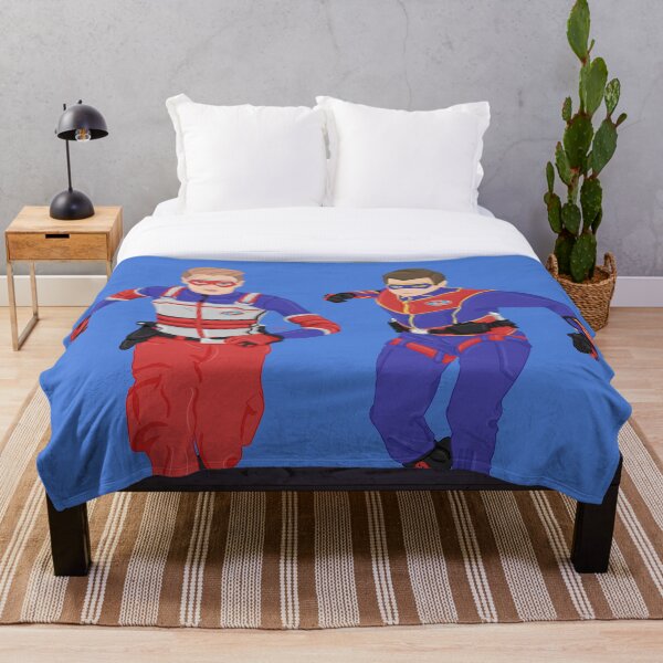 Captain Man and Kid Danger - Heroic Digital Throw Blanket