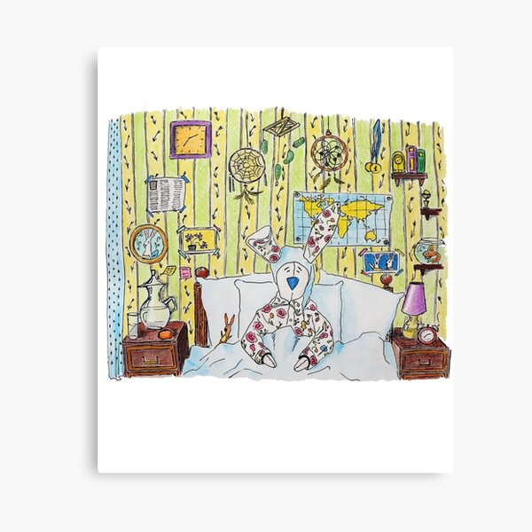 Cute Easter White Rabbit - Funny Cartoon Bunny Easter Gift Canvas Print