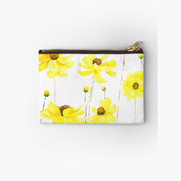 Item preview, hand painted yellow cosmos flower watercolor  designed and sold by ColorandColor.
