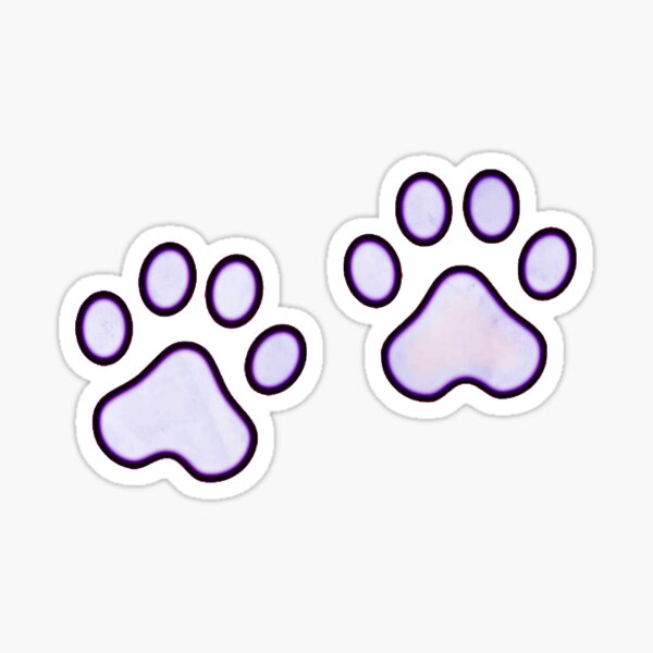 Purple Paw Prints Sticker