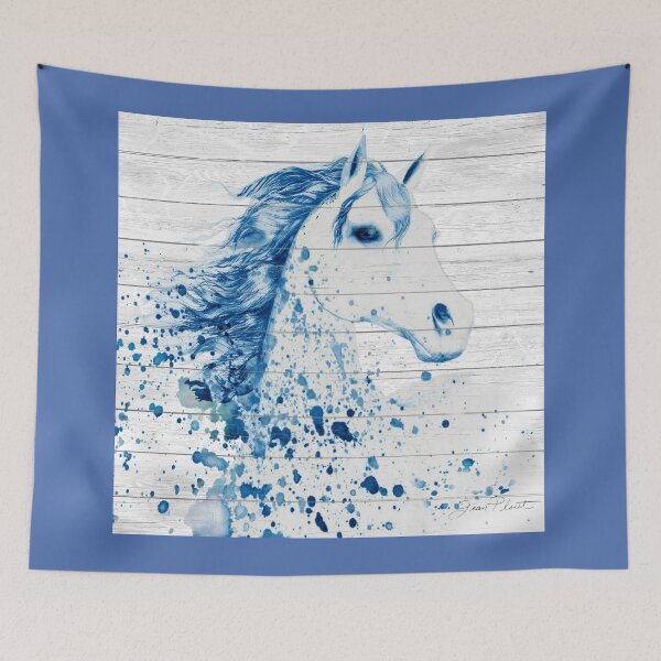 Item preview, Blue Horse On Shiplap designed and sold by Jean Plout.