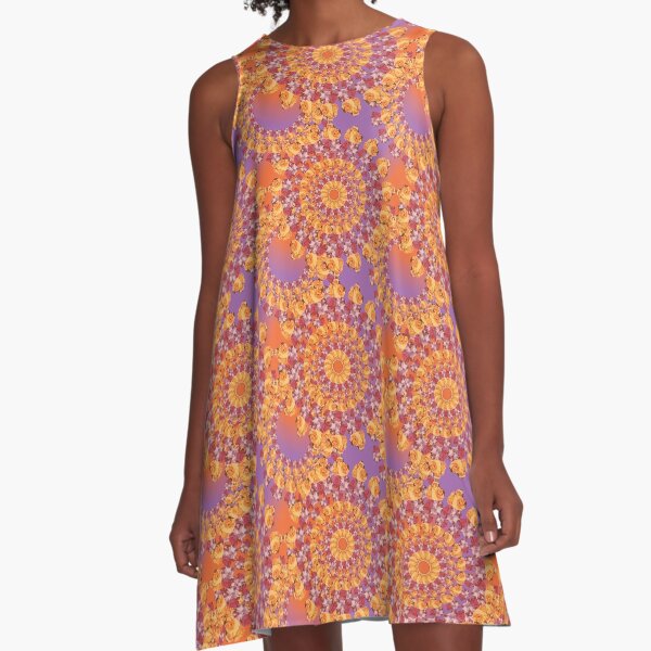 Floribunda II Lanikai in Wild Orchid & Mango A-Line Dress