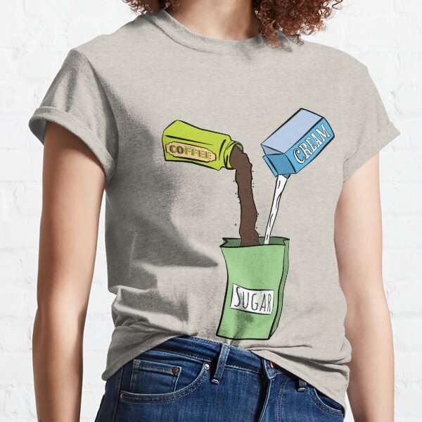 Vista previa del artículo con la obra «Me gusta mi azucar con cafe y crema», diseñado y vendido por AwfulNice.