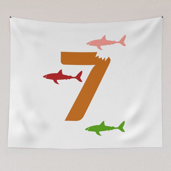 Item preview, Kids Shark Bite 7th Birthday design For 7 Year Old Birthdays designed and sold by banwa.