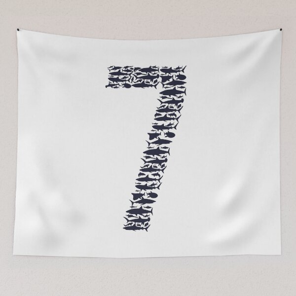 Item preview, Kids Sharks 7th Birthday Gift graphic For 7 Year Old Boys Girls designed and sold by banwa.