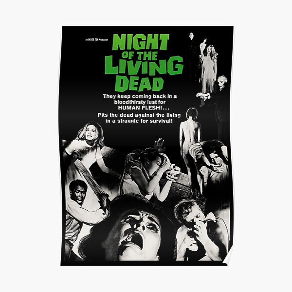 Night Of The Living Dead 1968, Vintage Movie Poster, Retro Halloween Zombie Idea Poster