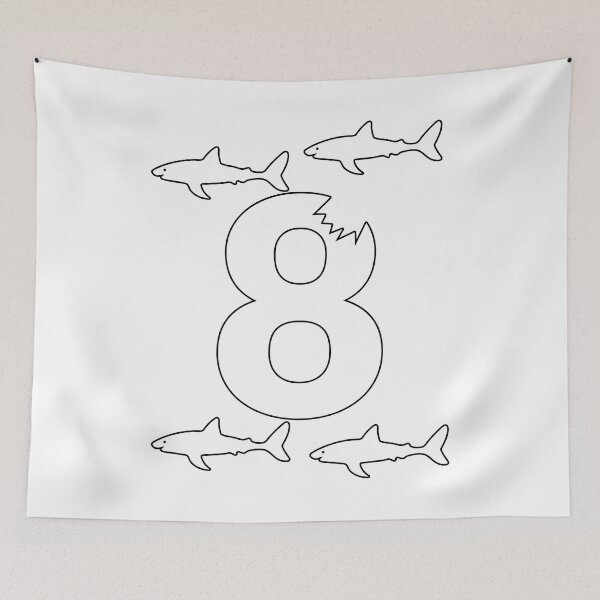 Item preview, Kids Color Your Own product 8th Birthday Shark design designed and sold by banwa.
