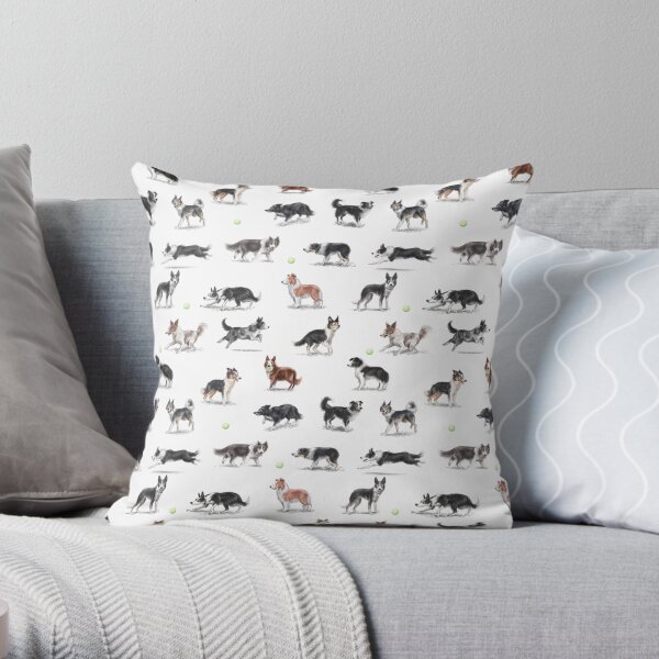 Border Collies Throw Pillow