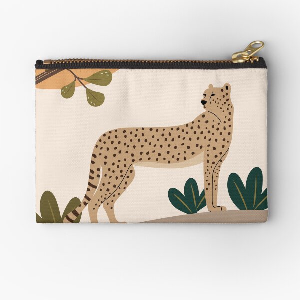 Cheetah on the rocks under the tree Zipper Pouch